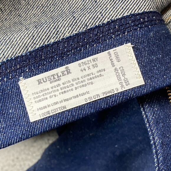VTG Rustler 87621 Straight Leg Jeans Men's 44x30 Blue Workwear Rugged New - Picture 8 of 11